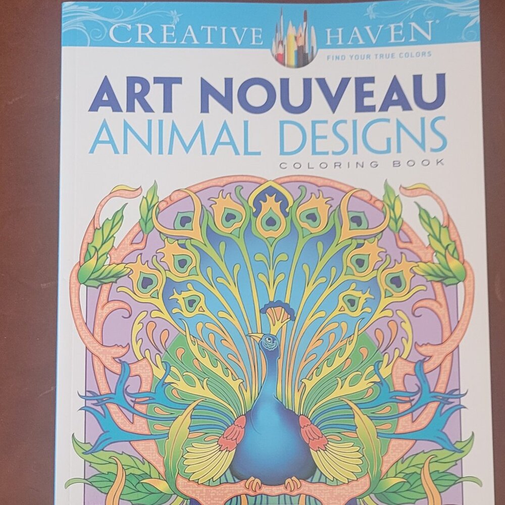 Coloring Book ART NOUVEAU ANIMAL DESIGNS by Marty Noble 30+ Designs